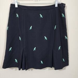 EP Pro black embroidered parrot pattern pleated front golf skort woman's size 10